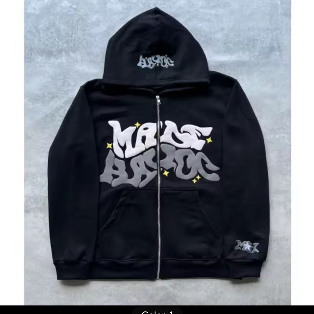 Black Hoodie with Graphic Design